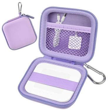 Imagem de Capa quadrada A-SKU-0485 sem contato e leitor de cartão com chip - Suporte rígido para bolsa de transporte com cabo de carregamento USB para cartões EMV Chip/Apple Pay/Android Pay - Roxo