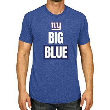 Imagem de Team Fan Apparel Camiseta unissex com slogan do time adulto NFL - sem etiqueta - mostre o orgulho do seu time com o máximo conforto e qualidade (New York Giants - azul, adulto pequeno)