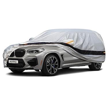 Imagem de Holthly Capa de carro SUV de 10 camadas à prova d'água para todos os climas para SUV grande, 100% à prova d'água, capas de carro ao ar livre, chuva, neve, proteção contra poeira UV. Ajuste