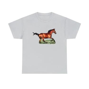 Imagem de Miniature Horse 'Sam' Camiseta unissex de algodão pesado, Cinza gelo, 4G