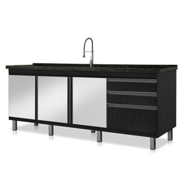 Imagem de Gabinete de cozinha espelhado Vitória para pia de 1,94 m