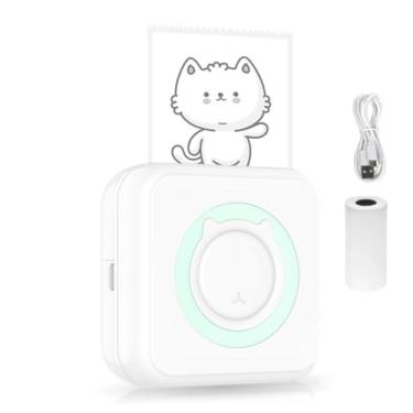 Imagem de Mini Impressora Térmica Máquina de Imprimir Portátil Bluetooth de Fotos Sem Fio Papel e Etiquetas Compativel com Android e iOS Aplicativo Fun Print Cor Verde StartBox