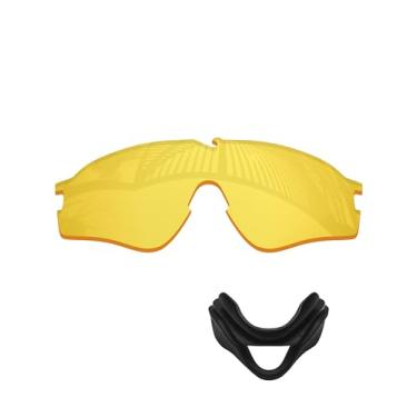 Imagem de MYCOURAG Lentes de substituição de proteção UV e almofada de nariz para óculos de sol Oakley Si Ballistic M Frame Alpha OO9296 - HD amarelo não polarizado