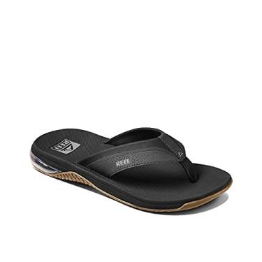 Imagem de REEF Anchor Chinelo masculino de praia, adequado à água, salto acolchoado airbag, Preto/prata, 40