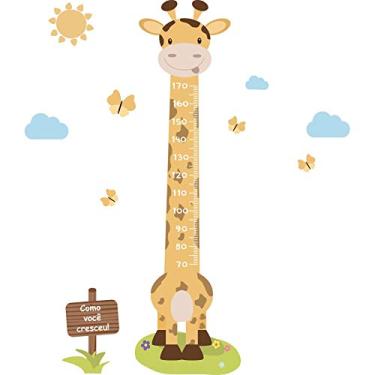 Imagem de Adesivo de Parede Infantil Régua Girafa e Borboletas