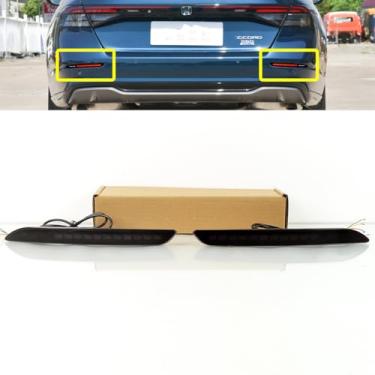 Imagem de KITOCARTOP Conjunto de luzes refletoras traseiras de LED para para-choque traseiro com direção de LED/freio/seta, luz de neblina adequada para Honda Accord 2023 2024