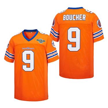 Imagem de Camiseta de futebol juvenil Bobby Boucher #9 The Waterboy Adam Sandler para meninos, Laranja, G