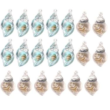 Imagem de 20 pingentes pequenos de concha luminosa de resina de concha luminosa brincos pulseira de renda DIY acessórios de joias para artesanato artesanal faça você mesmo, Plástico, Sem Pedra Preciosa