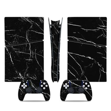 Imagem de Skin Sticker for PS5 Slim Digital Console, Protective Skin Wrap Game Accessories Decal Cover for PS5 Slim Controller (Black)