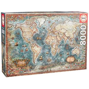 Imagem de Educa - Puzzle de 8000 peças para adultos | Mapa-múndi histórico. Inclui serviço de peça perdida. 14 Anos (18017)