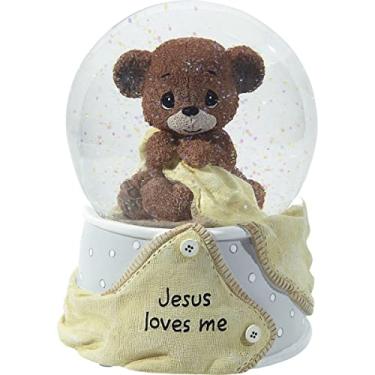 Imagem de Precious Moments Globo de neve 203108 Jesus Loves Me Musical Resina/Vidro