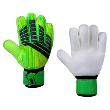 Imagem de Colaxi Luvas de goleiro Luvas de goleiro de futebol Antiderrapante Respirável Profissional para Adultos Alça de pulso ajustável Luvas de futebol, Verde, 8cm