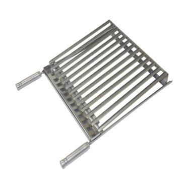 Imagem de Grelha Parrilha Argentina Aço Inox Com Caixa Gordura 50x40cm