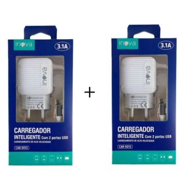 Imagem de Kit com 2 Carregador Rápido 3.1a Micro Usb Inova CAR-9013 2 Usb
