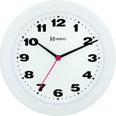 Imagem de Relógio De Parede 21cm Plástico 6103 Herweg Branco