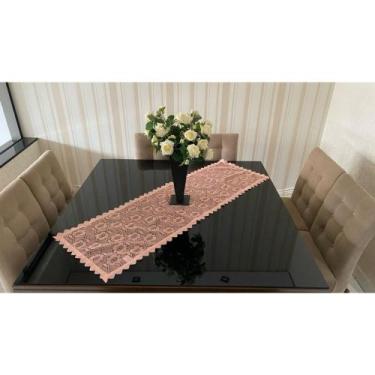 Imagem de Trilho Caminho de Mesa Renda 1,38 x 0,40m JCM, Salmão