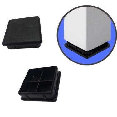 Imagem de 20pc - Ponteira Reforçada 40x40 Tampão Preto P/ Metalon - Suplastine