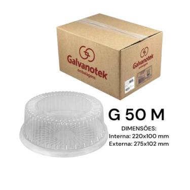 Imagem de Embalagem para bolo g50 m c/ 20 un torta tampa média cristal - GALVANO