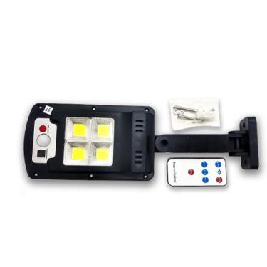 Imagem de Luminária Solar Poste Jardim Interior Sitio Fazenda Com 4 Led Sensor D