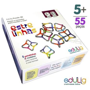 Imagem de Quebra-cabeça Geométrico Edulig Puzzle 3D Estrelinhas - monte os dois 
