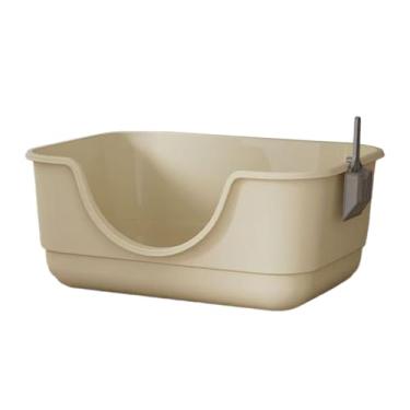 Imagem de Generic Caixa de areia para animais de estimação com tampa aberta, entrada baixa, bacia de areia para gatos, comadre portátil, suprimentos para animais de, Branco