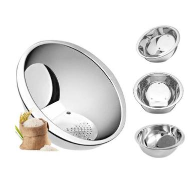 Imagem de Escorredor e Lavador em Aço Inox de Arroz Macarrão Alimentos - Fratell