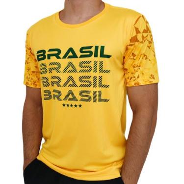 Imagem de Camisa Brasil Bandeira - Masculino - Revedor, M, Amarelo