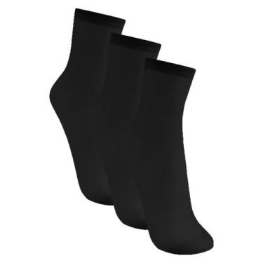 Imagem de Kit com 3 Meias Soquete Fio 20 Trifil 6126, Preto