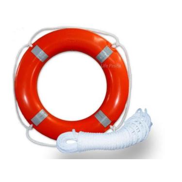Imagem de Kit Boia Salva Vidas 70cm 2,5kg Classe I + Corda Retinida 30 Mts - Maz