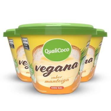 Imagem de Kit 3 Manteiga de Coco Qualicoco 200g Natural com Sal - Qualicôco