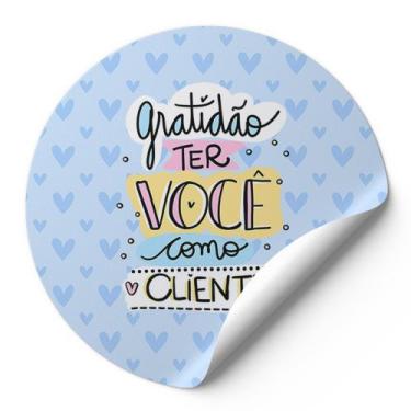 Imagem de 120 Etiquetas Adesivas Redondas Gratidão Ter Você Como Cliente Impress