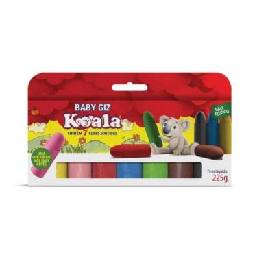 Imagem de Giz de cera cx 07 cores baby top - KOALA - Giz de Cor