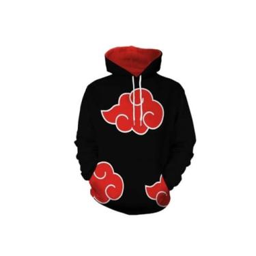 Imagem de Moletom Blusa Canguru  Naruto Akatsuki Nuvem Uchiha Unissex, M