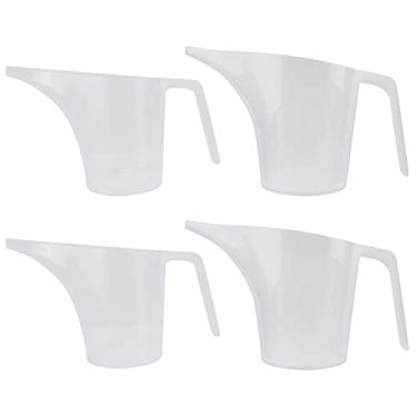 Imagem de EIKS Copo medidor de jarra de funil de plástico com bico longo para encher formas de muffin, formas de cozimento, saleiros, massa de panqueca, regar plantas (pacote com 2 1000 ml + 2 pacotes de 500