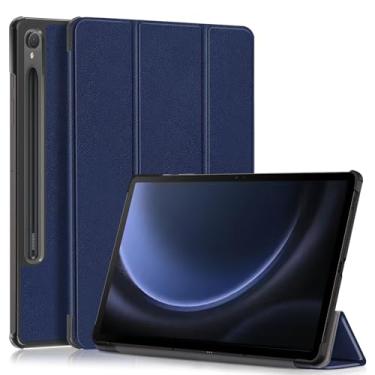 Imagem de Gylint Capa para Samsung Galaxy Tab S10+ Plus/S9 FE+/S9+ Plus de 12,4 polegadas com suporte para S Pen, capa dobrável ultrafina e leve com suporte triplo com despertar/hibernar automático, azul