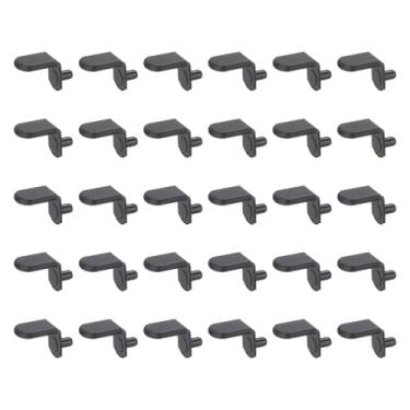 Imagem de HARFINGTON 40 peças de suporte de prateleira 5 mm/0,2" com manga de borracha pinos de aço com pino de prateleira clipes de prateleira para móveis estante de livros guarda-roupa armário de cozinha,