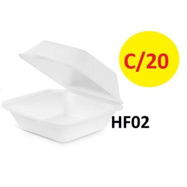 Imagem de 20 Un Hamburgueira Isopor HF2 Para Lanches Fritas Salada - Lynx Produç