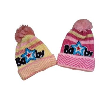 Imagem de Kit 2 toucas gorro infantil cor menina inverno - Lynx produções