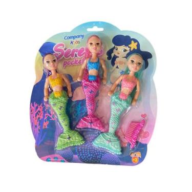 Imagem de Kit c/ 3 un Brinquedo Bonecas Sereias Sortida+ acessório - Company kid