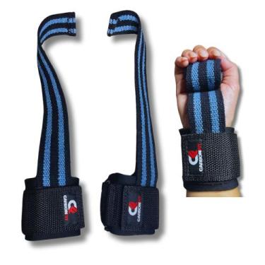 Imagem de Strap com munhequeira carbonfit gancho munhequeira, Azulpreto