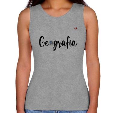 Imagem de Regata Feminina Geografia - Foca na Moda, Cinza, G