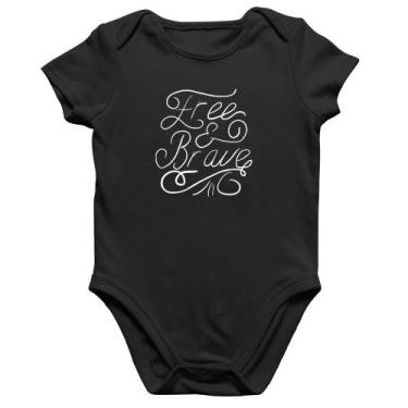 Imagem de Body Bebê Algodão Free and Brave - Foca na Moda, Preto, P