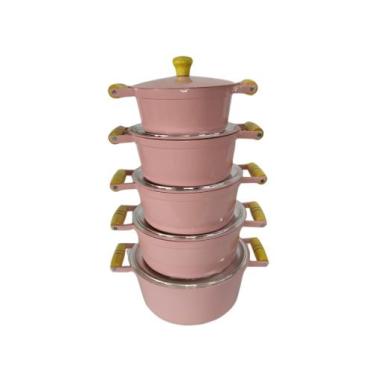 Imagem de Jogo panela caçarola alumínio fundido rosa bebê - Artecook