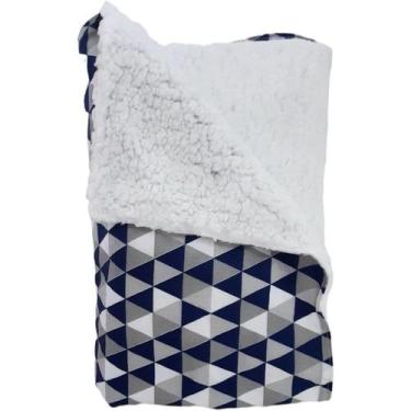 Imagem de Cobertor Sherpa de Bebê Estampado - Talismã, Azul Marinho