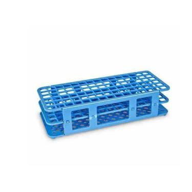 Imagem de Estante Em Polipropileno P/ 60 Tubos De Ensaio Azul 16mm - Cralplast