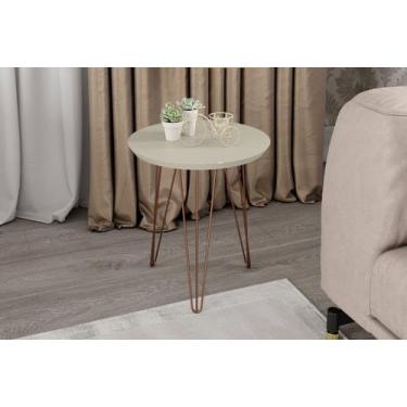 Imagem de Mesa Lateral Redonda Evolution Patrimar, Off White