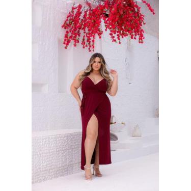 Imagem de Vestido Plus Size Longo Regata Transpassado Envelope - luh may, Rubi, 