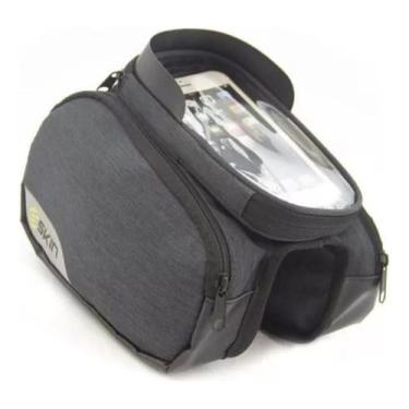 Imagem de Bolsa Celular Alforge P/ Quadro Bicicleta Skin Touch Cinza  - Skin Spo