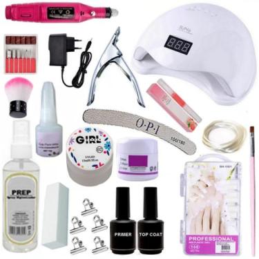 Imagem de Kit Unhas Gel Uv Acrigel Lixa Elétrica Cabine Sun 48w  A6