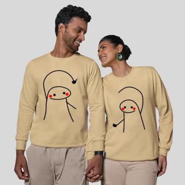 Imagem de Kit 2 Blusas Frio Moletom Careca Sem Capuz Casal Namorados Flork - MP 